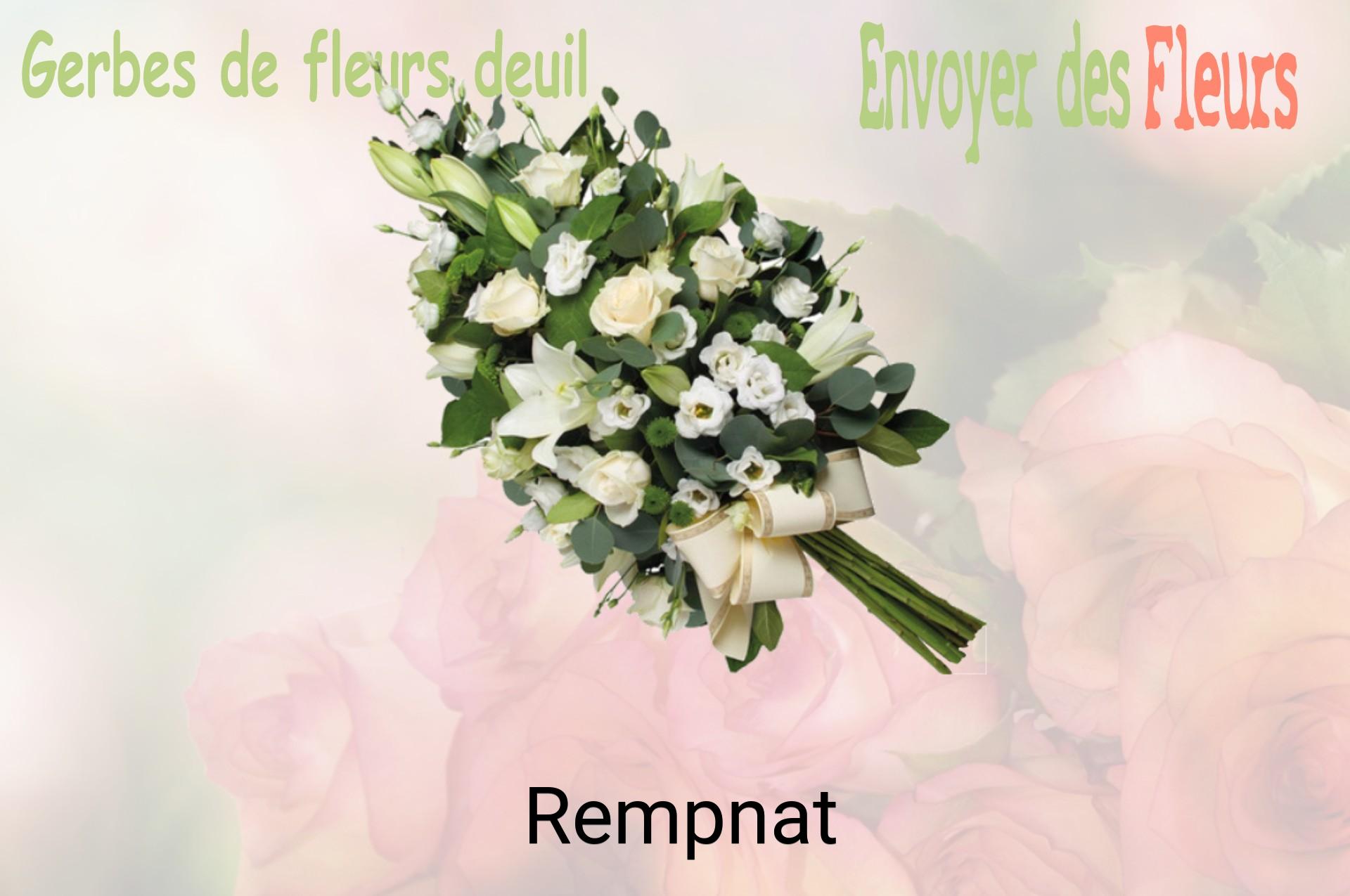 Gerbe de fleurs de deuil livrée à Rempnat